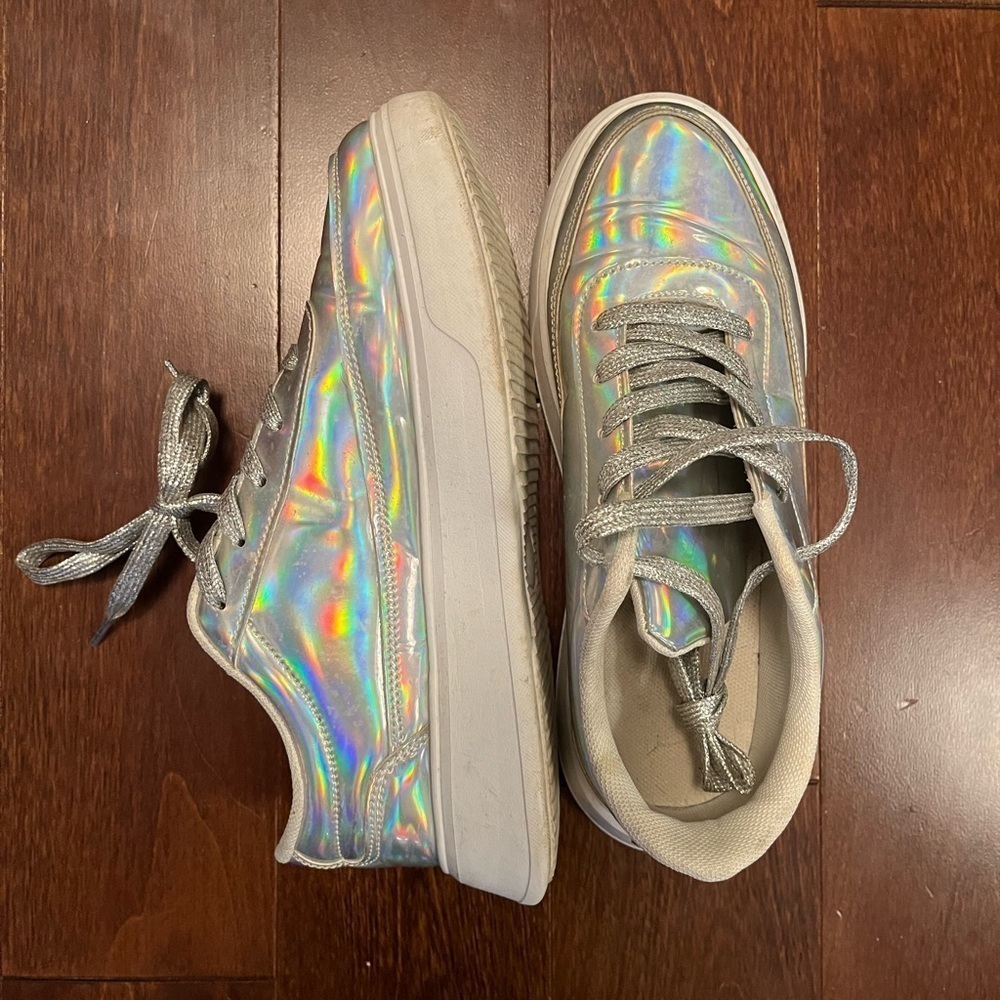 ⭐️ Shiny silver sneakers- size 37 - Picture 2 of 7